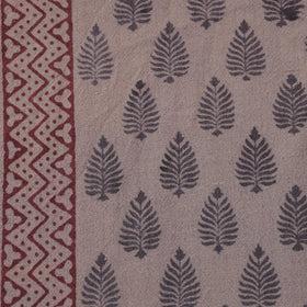 Brown - pure wool handloom natural dyed bagh fabric 05