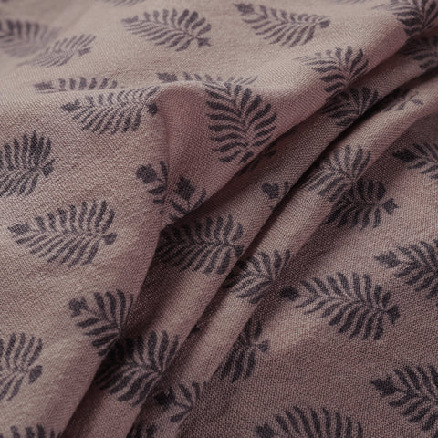 Brown - pure wool handloom natural dyed bagh fabric 05