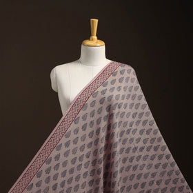 Brown - pure wool handloom natural dyed bagh fabric 05