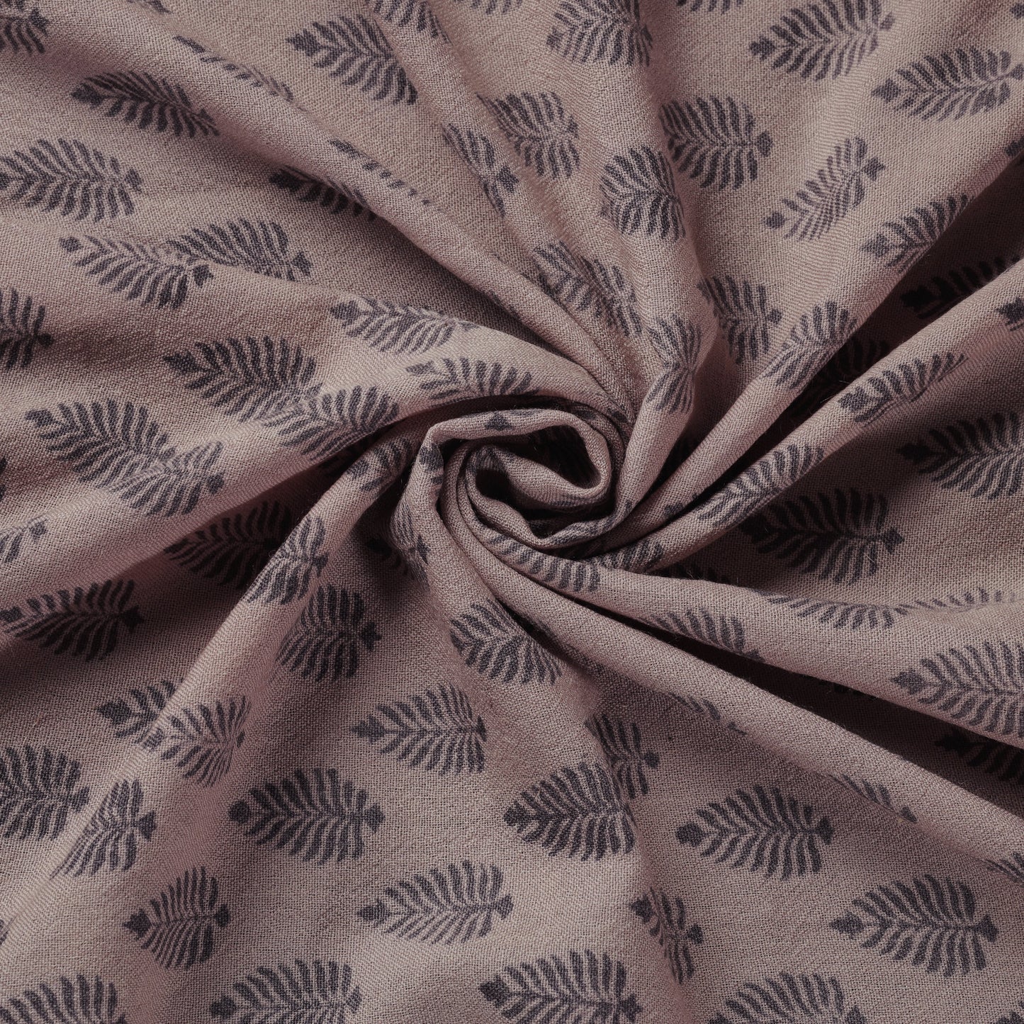 Brown - pure wool handloom natural dyed bagh fabric 05