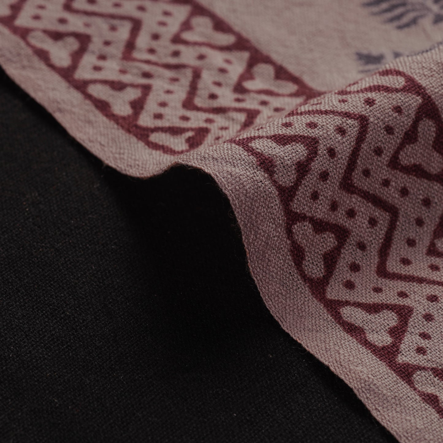 Brown - pure wool handloom natural dyed bagh fabric 05