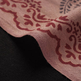 Brown - pure wool handloom natural dyed bagh fabric 09