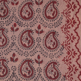 Brown - pure wool handloom natural dyed bagh fabric 09