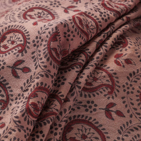 Brown - pure wool handloom natural dyed bagh fabric 09