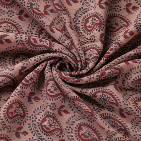 Brown - pure wool handloom natural dyed bagh fabric 09