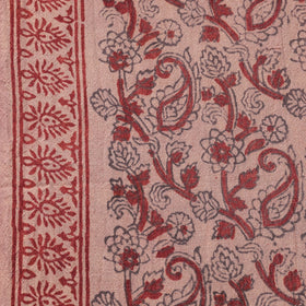 Brown - pure wool handloom natural dyed bagh fabric 02
