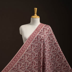 Brown - pure wool handloom natural dyed bagh fabric 02