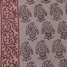 Brown - pure wool handloom natural dyed bagh fabric 04