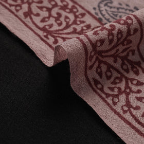 Brown - pure wool handloom natural dyed bagh fabric 04