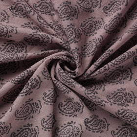 Brown - pure wool handloom natural dyed bagh fabric 04