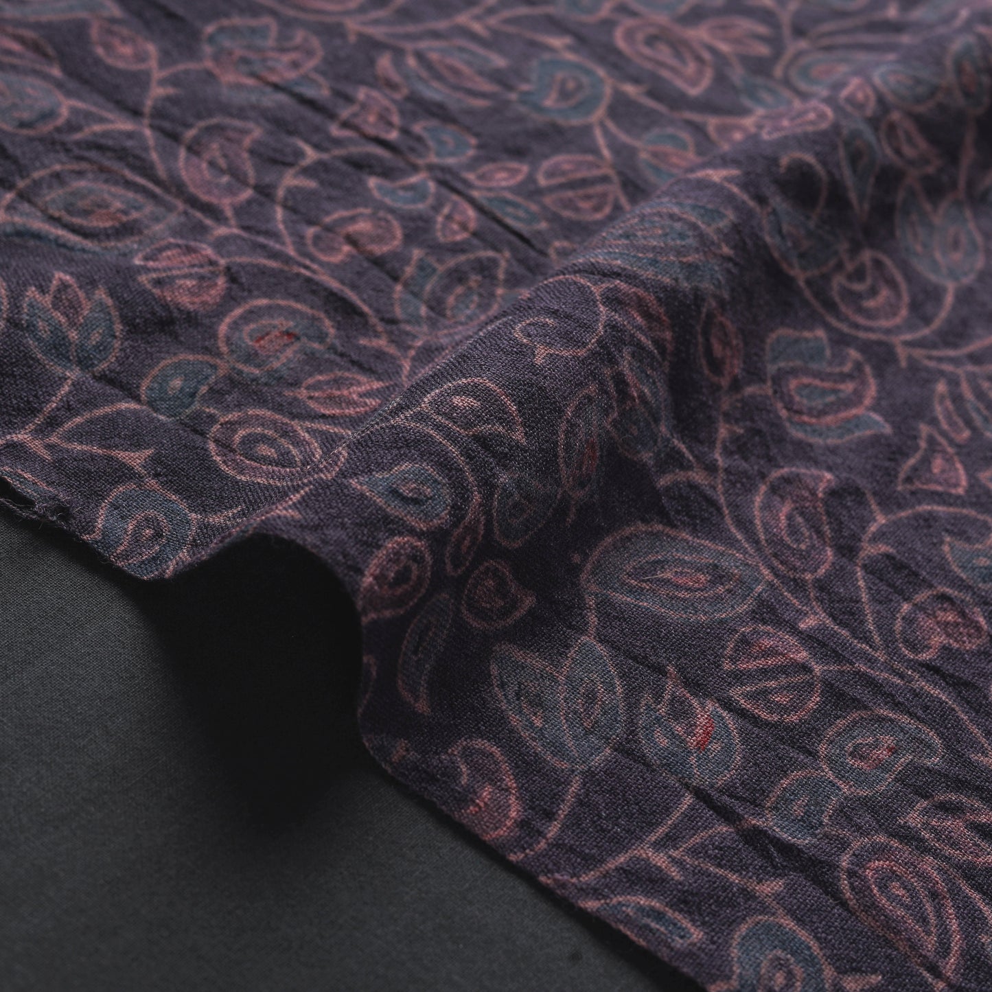 Brown - pure wool handloom natural dyed fabric 01