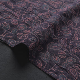 Brown - pure wool handloom natural dyed fabric 01