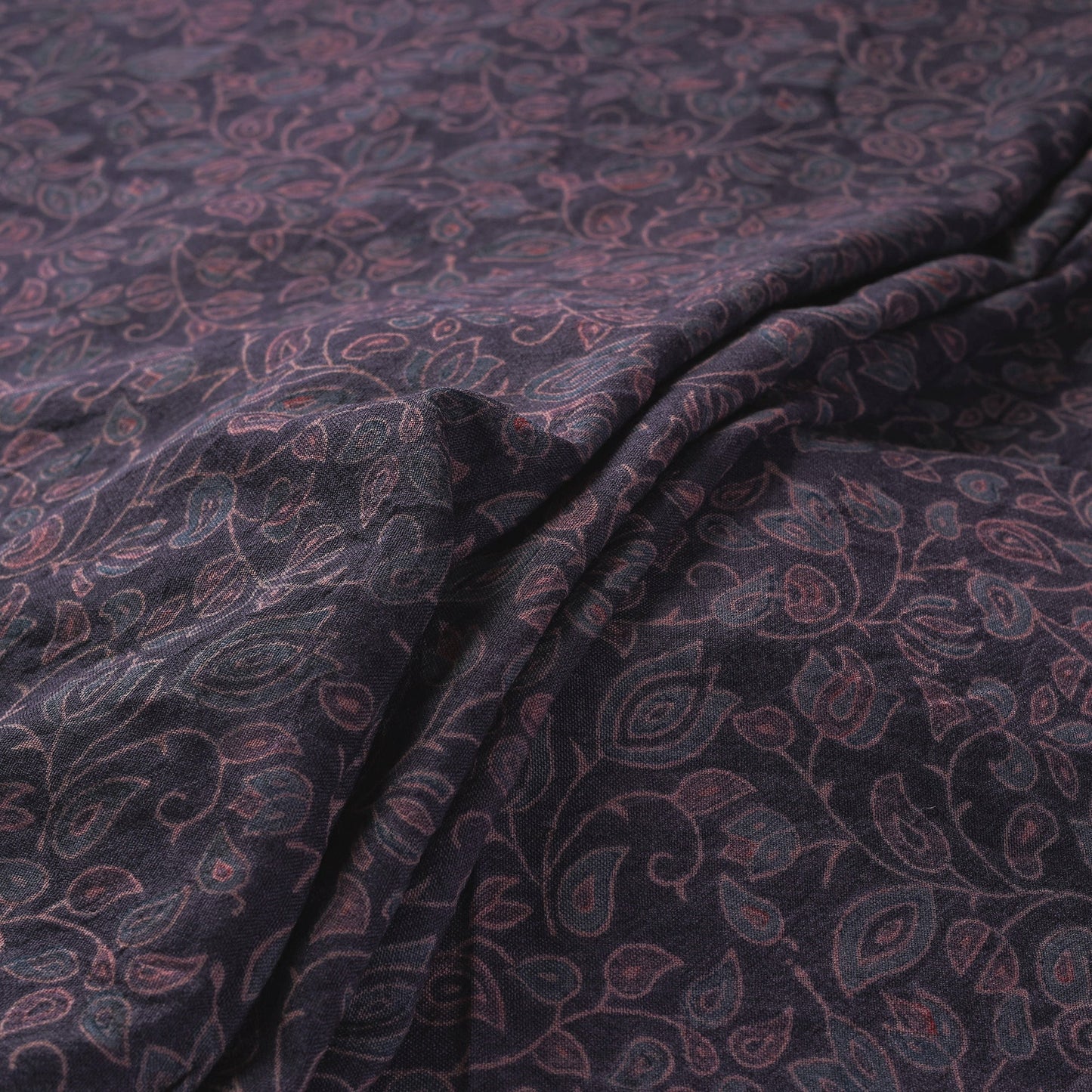 Brown - pure wool handloom natural dyed fabric 01