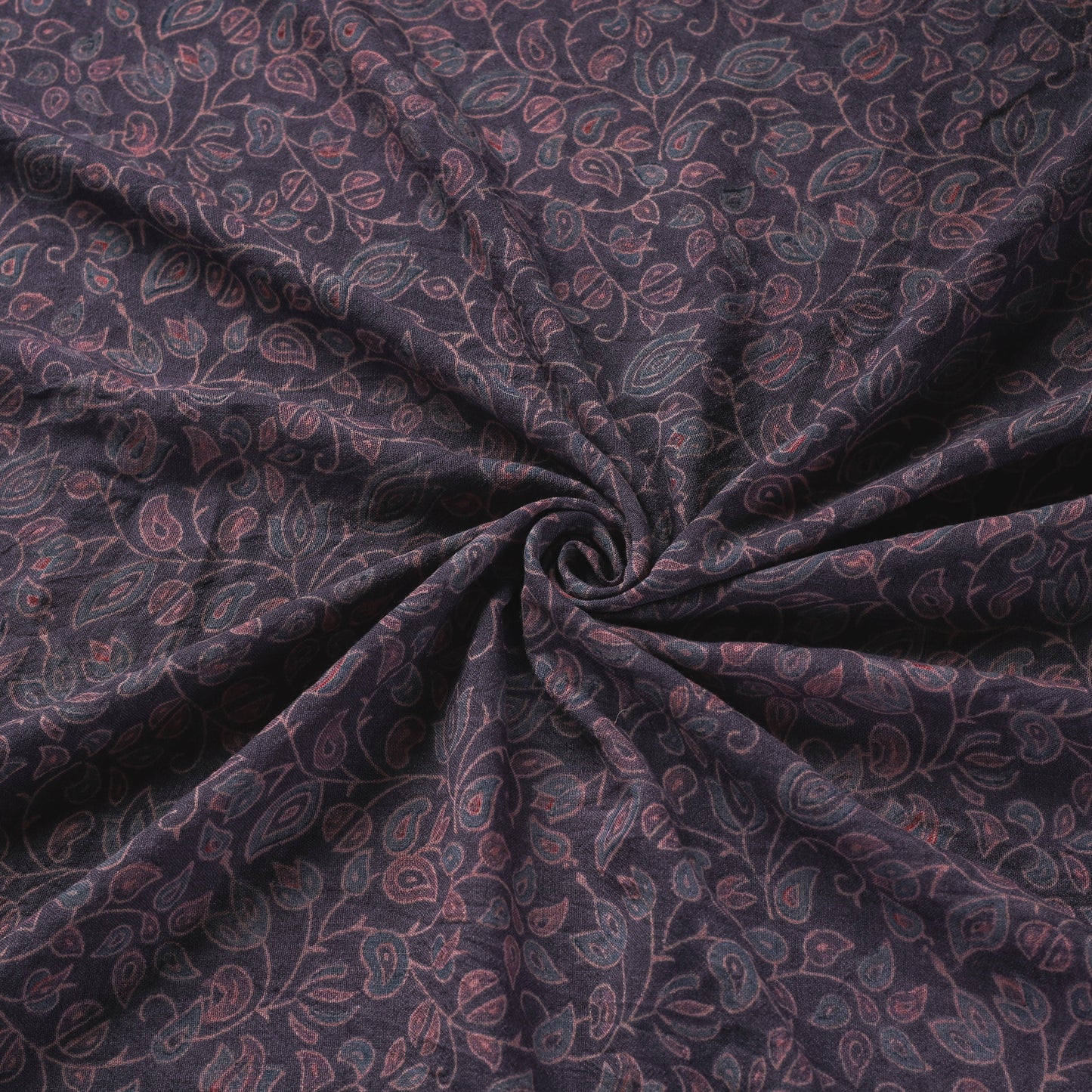 Brown - pure wool handloom natural dyed fabric 01