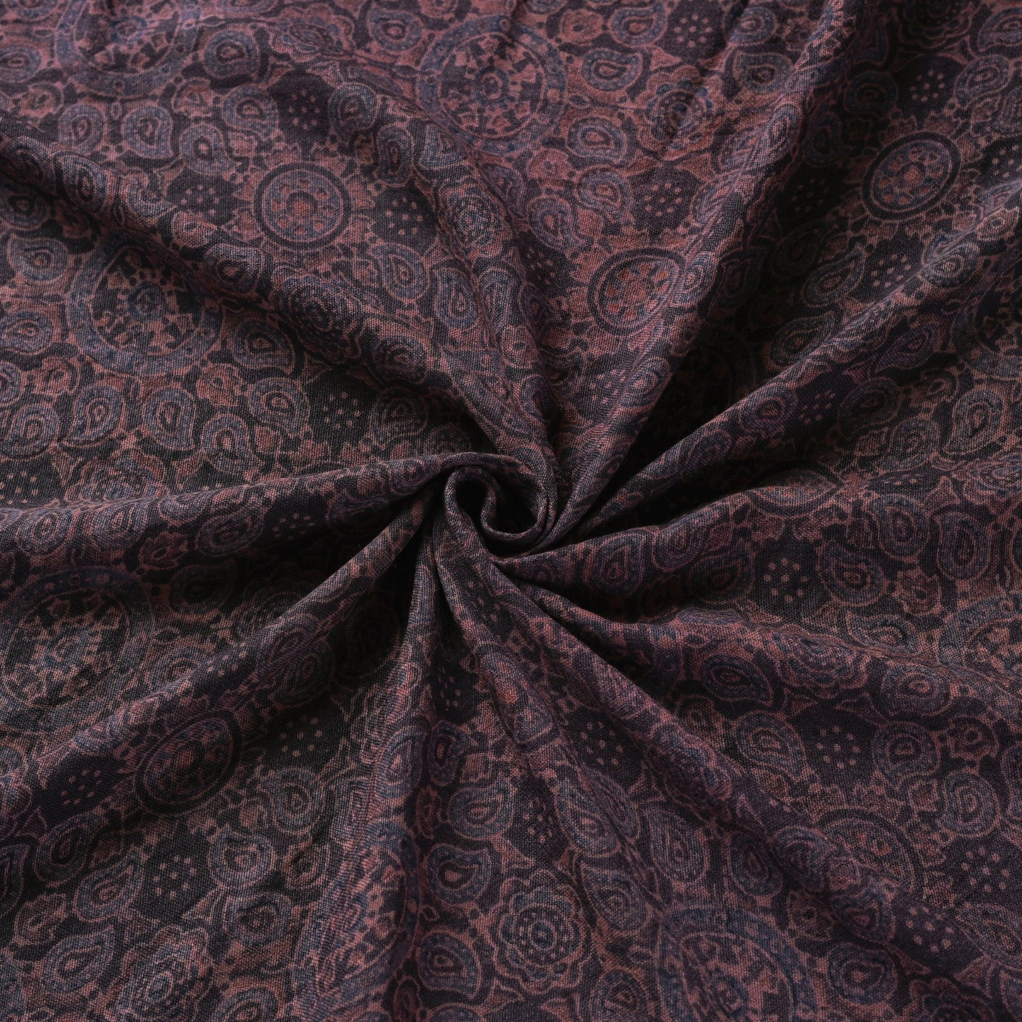 Brown - pure wool handloom natural dyed fabric 08