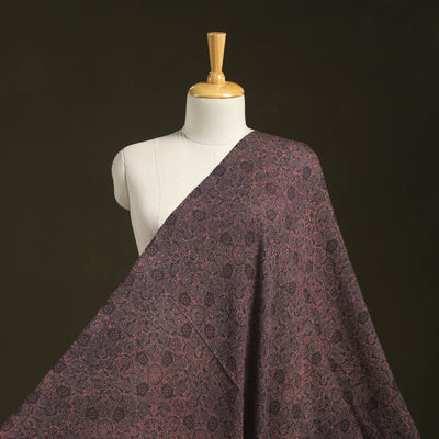 Brown - pure wool handloom natural dyed fabric 08