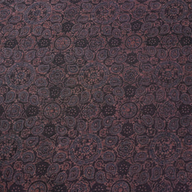 Brown - pure wool handloom natural dyed fabric 08