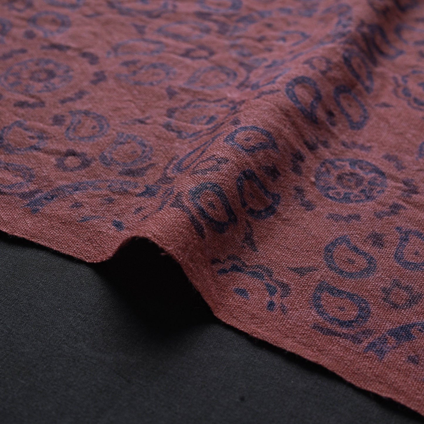 Brown - pure wool handloom natural dyed fabric 11