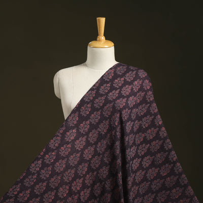 Brown - pure wool handloom natural dyed fabric 17