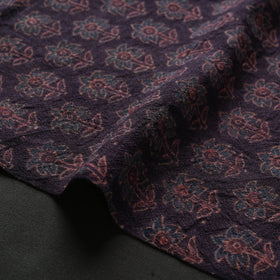 Brown - pure wool handloom natural dyed fabric 19