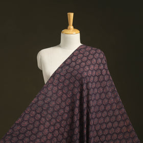 Brown - pure wool handloom natural dyed fabric 19