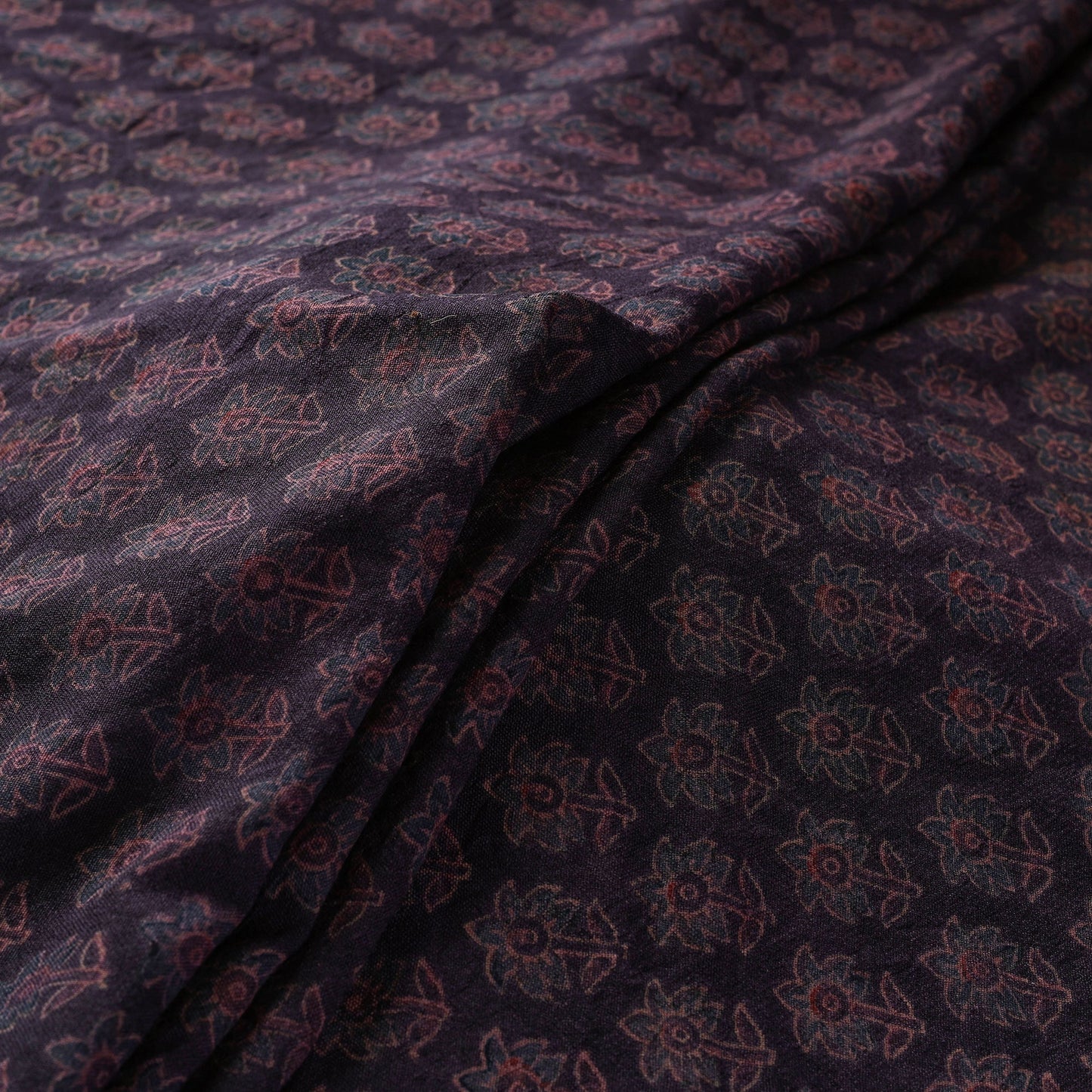 Brown - pure wool handloom natural dyed fabric 19