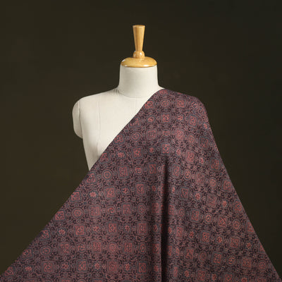 Brown - pure wool handloom natural dyed fabric 20