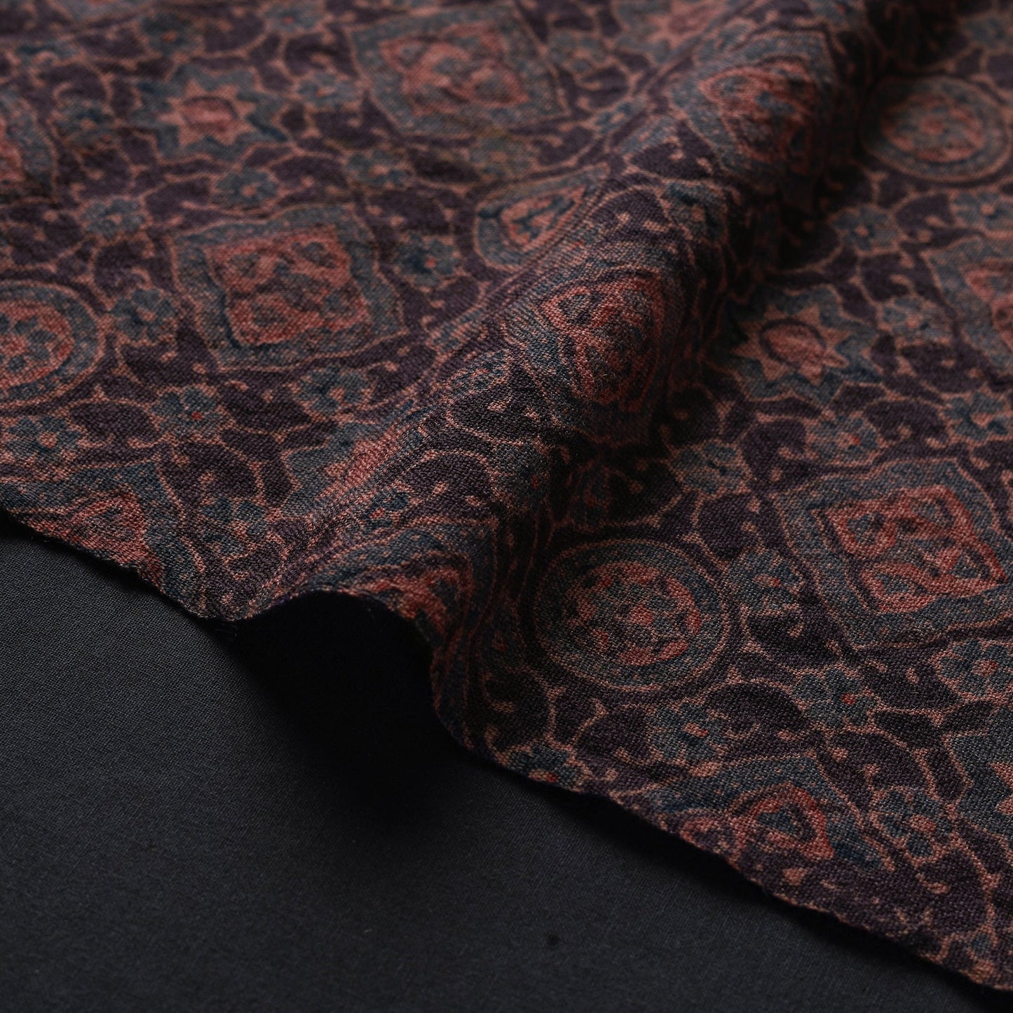 Brown - pure wool handloom natural dyed fabric 20