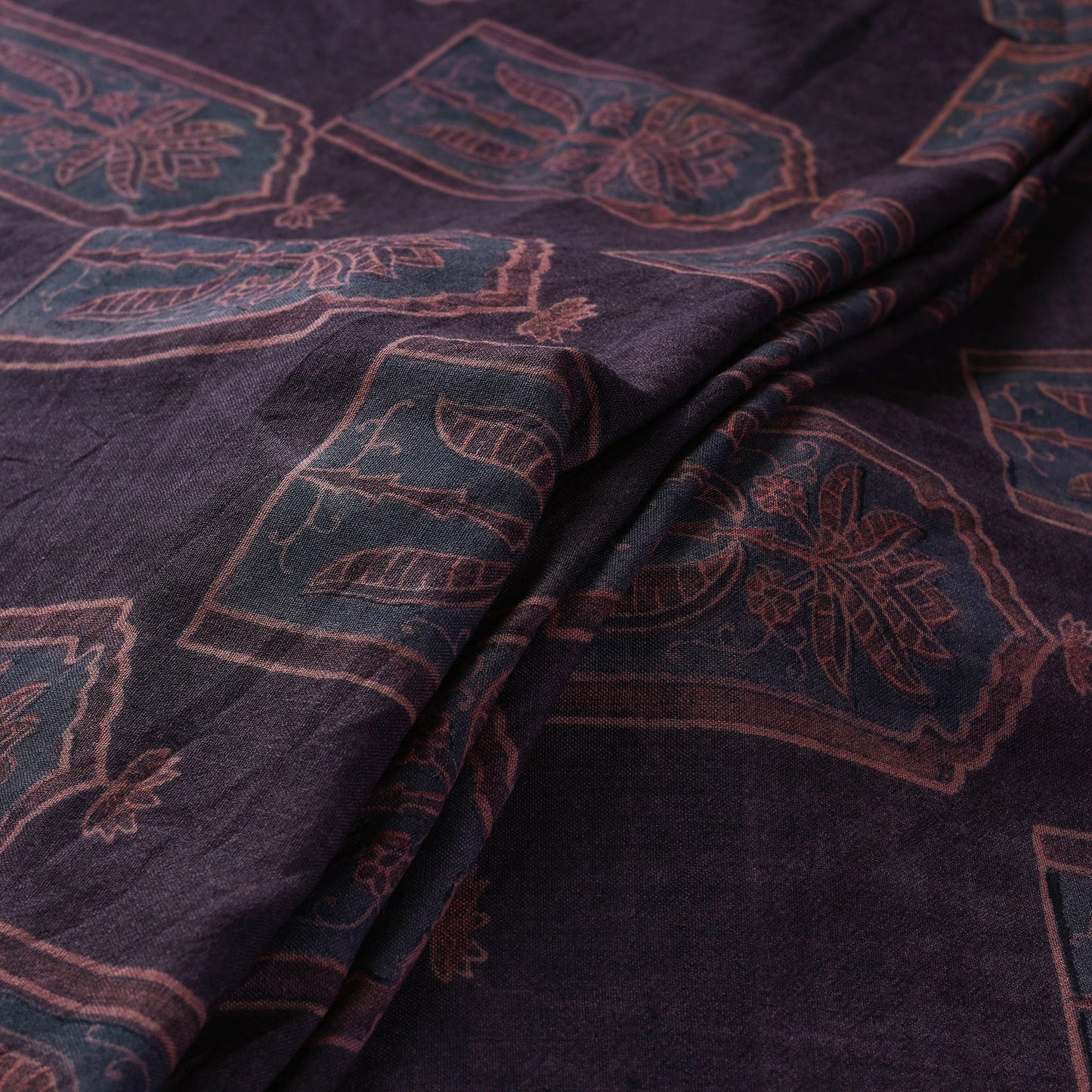 Brown - pure wool handloom natural dyed fabric 30