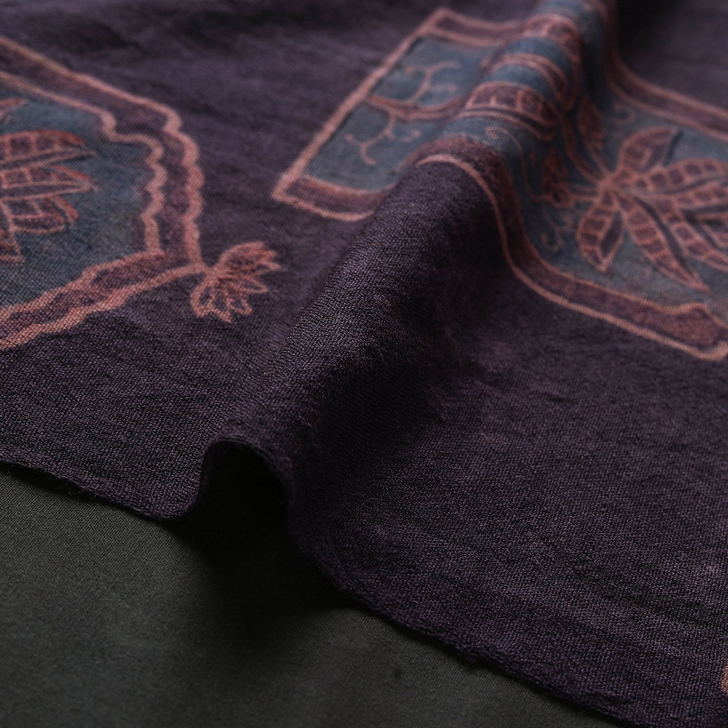 Brown - pure wool handloom natural dyed fabric 30