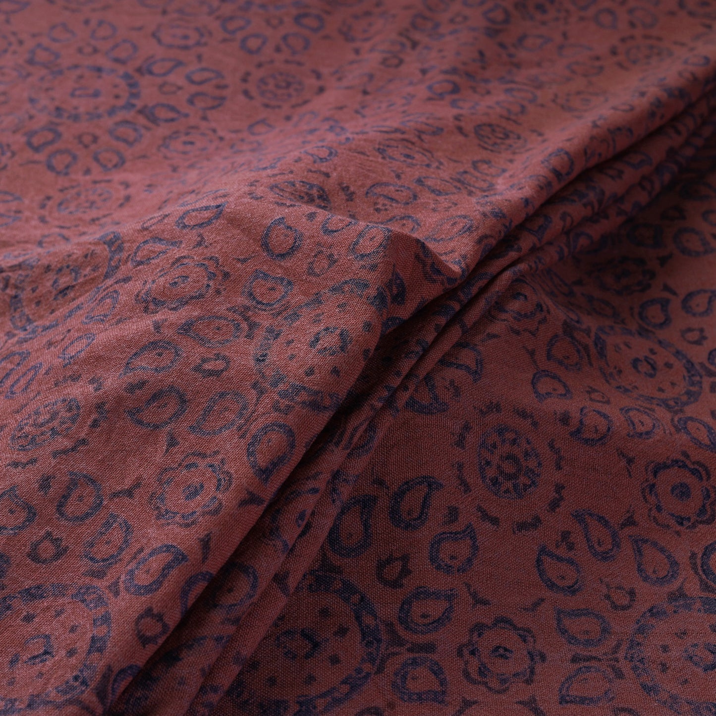 Brown - pure wool handloom natural dyed fabric 11