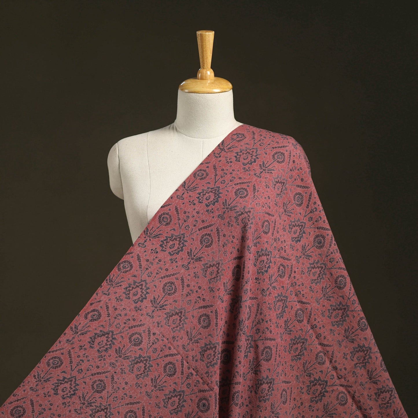 Pink - pure wool handloom natural dyed fabric 06