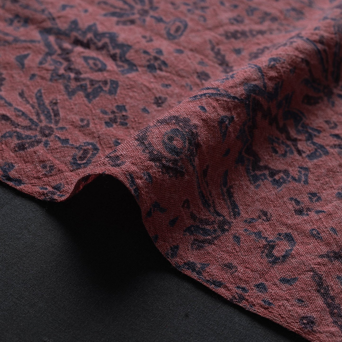 Pink - pure wool handloom natural dyed fabric 06