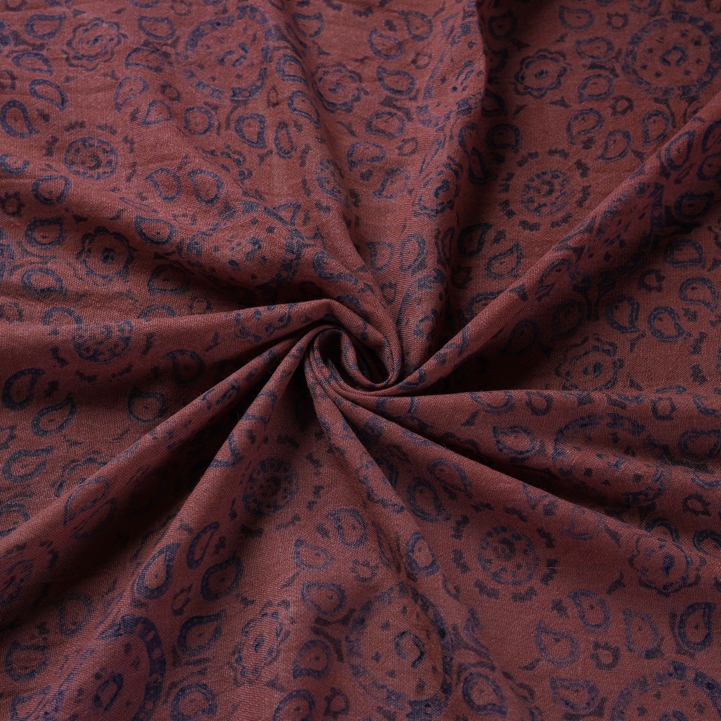 Brown - pure wool handloom natural dyed fabric 11