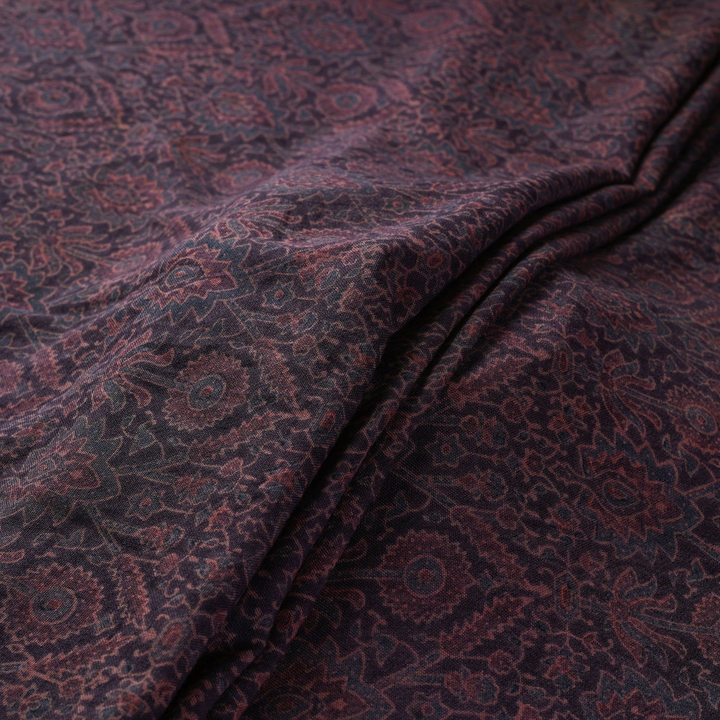 Brown - pure wool handloom natural dyed fabric 24