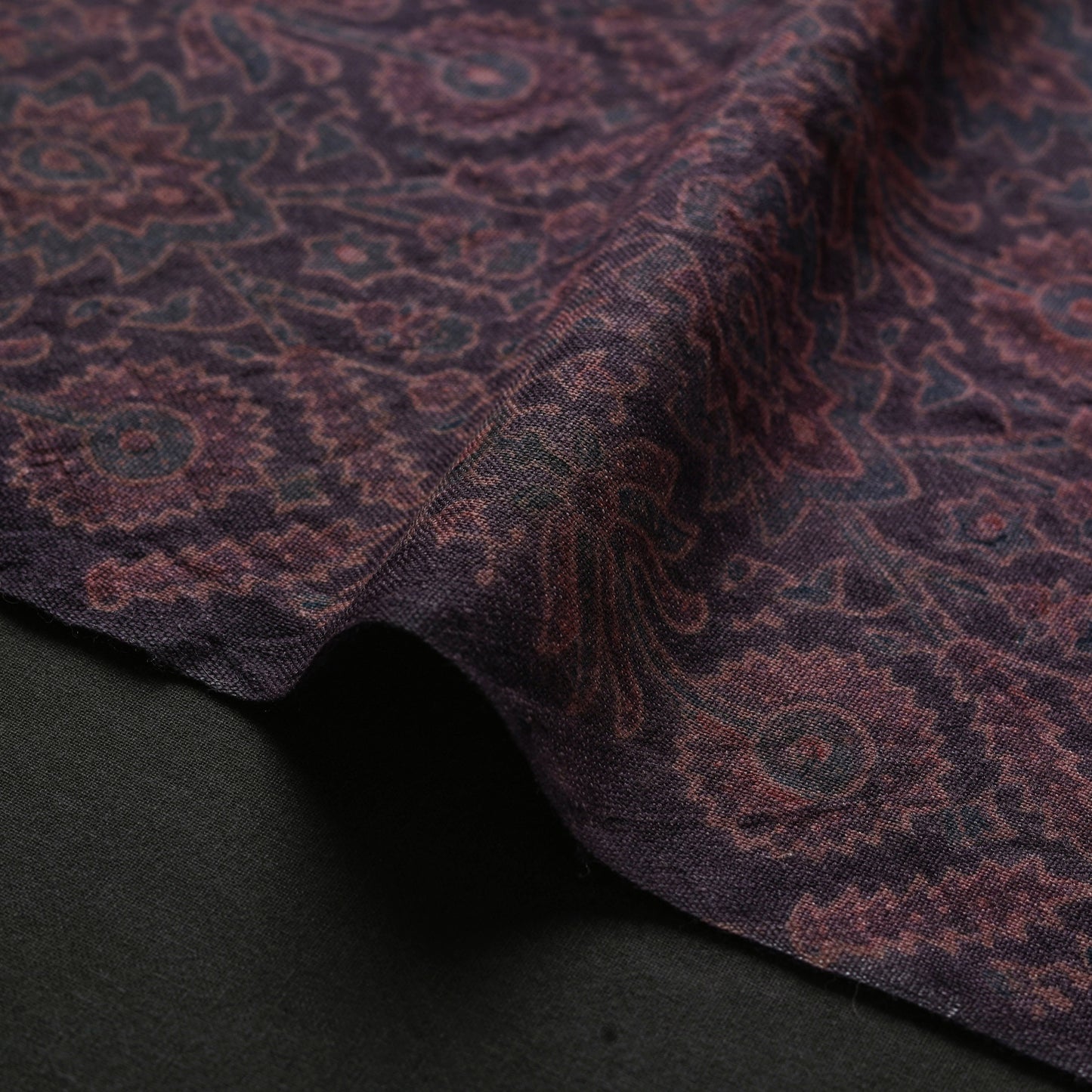 Brown - pure wool handloom natural dyed fabric 24