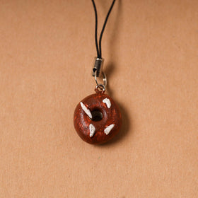 Brown - quirklets handpainted clay bag doughnut charm