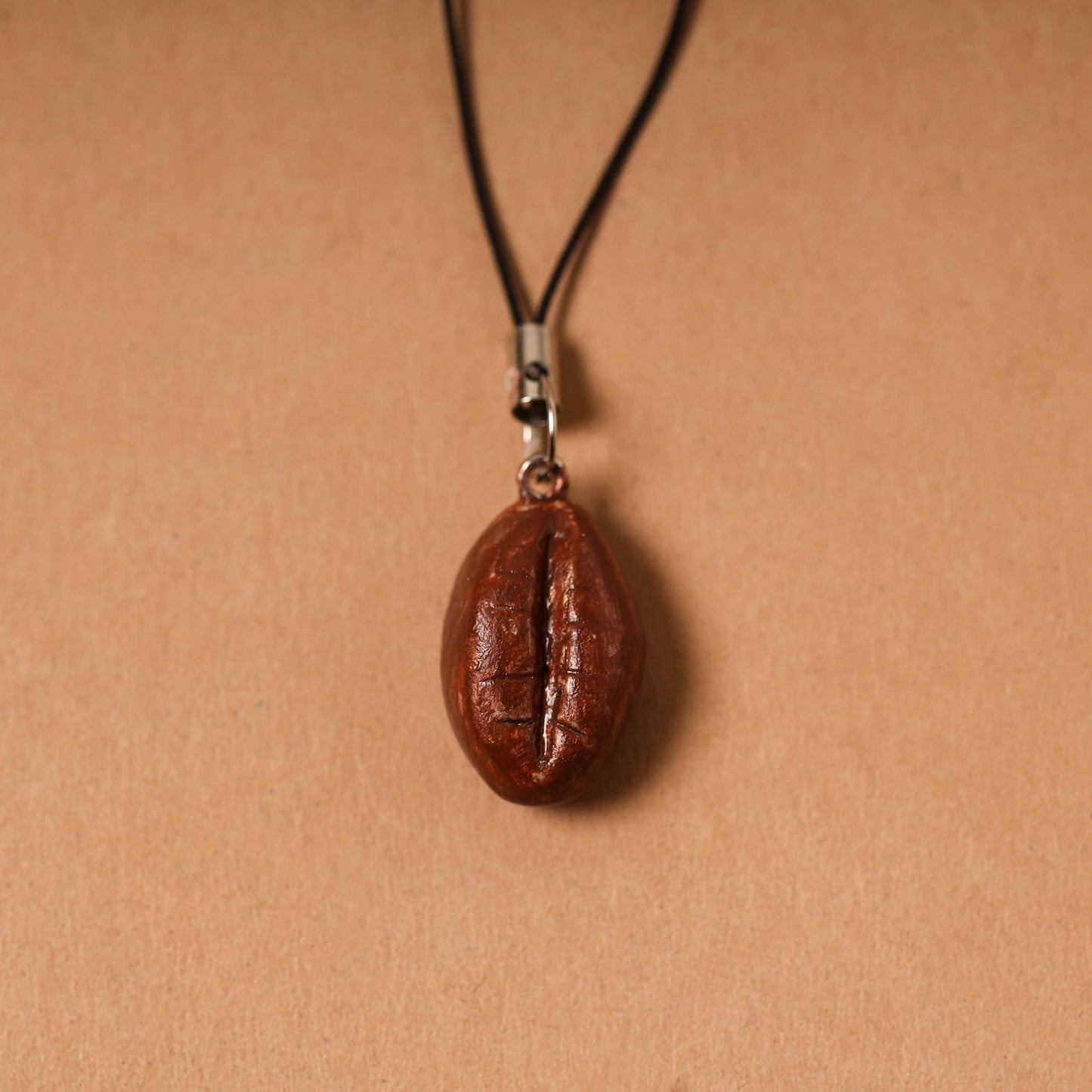 Brown - quirklets handpainted clay coffee bean bag charm