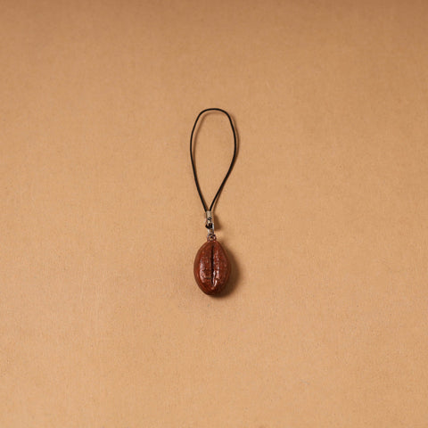 Brown - quirklets handpainted clay coffee bean bag charm