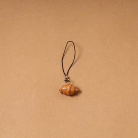 Brown - quirklets handpainted clay croissant bag charm