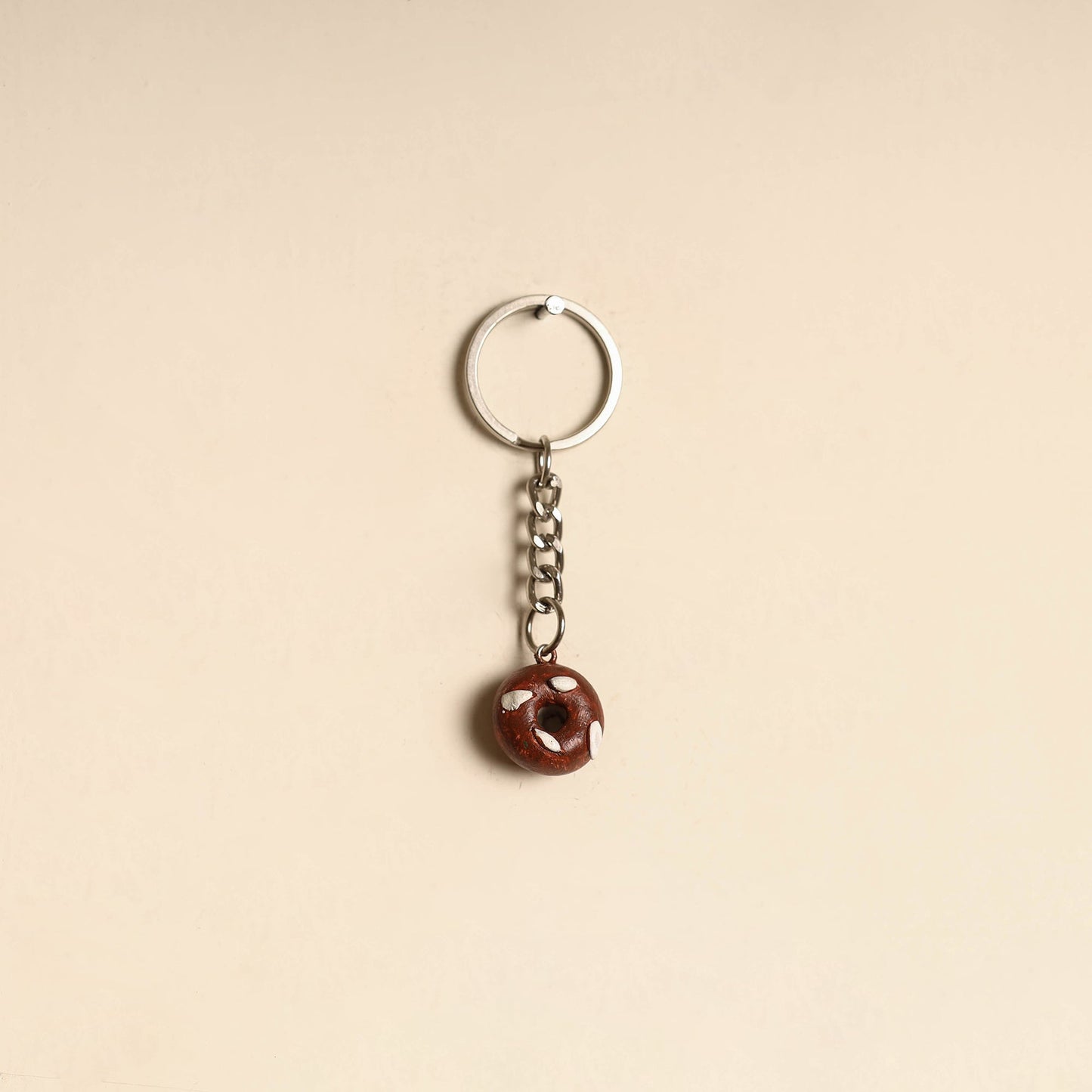 Brown - quirklets handpainted clay doughnut keychain 06