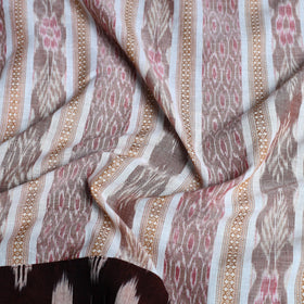 Brown - Rangoli Cotton Sambalpuri Ikat Blouse Material 07