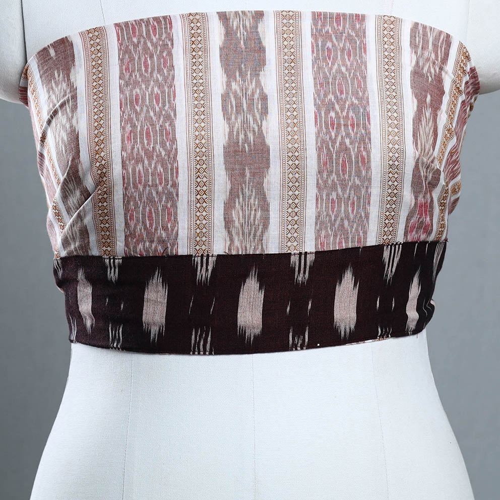 Brown - Rangoli Cotton Sambalpuri Ikat Blouse Material 07
