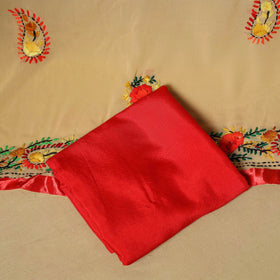 Brown - ranihati chapa work hand embroidery georgette 3pc