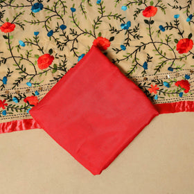 Brown - ranihati chapa work hand embroidery georgette 3pc