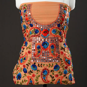  3pc Phulkari Embroidery Chapa Work Georgette Suit Material Set 01 