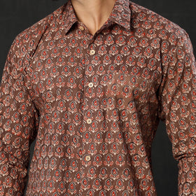  iTokri Casuals - Ajrakh Printed Cotton Men Full Sleeve Shirt 