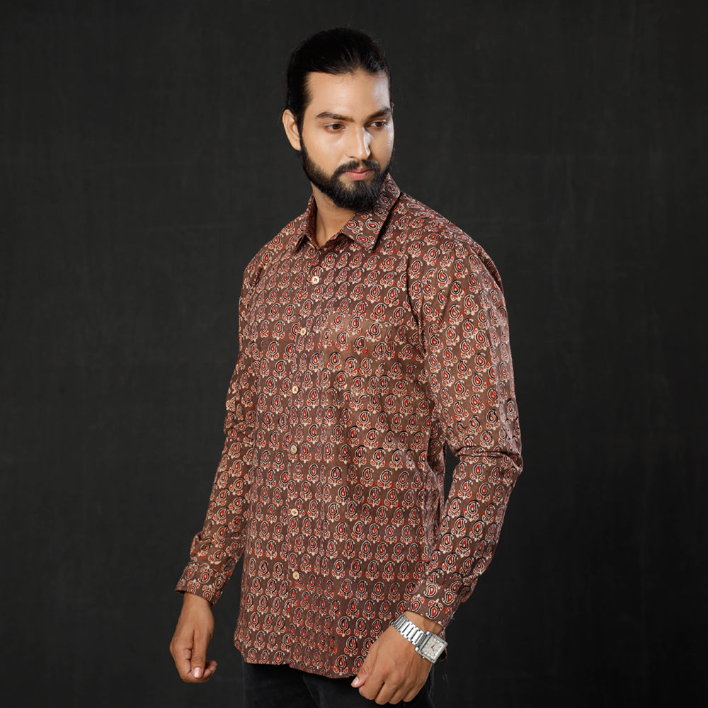  iTokri Casuals - Ajrakh Printed Cotton Men Full Sleeve Shirt 