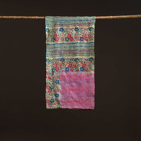 Brown - reversible silk bengal hand kantha stitch stole 115