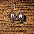 Brown - ruhi handcrafted gs & shell work fabart earrings